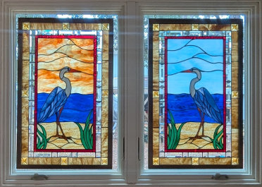 Marlene's Herons installed at Marlene's house