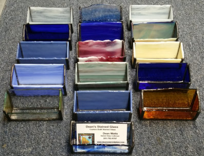 Stained glass business card holders