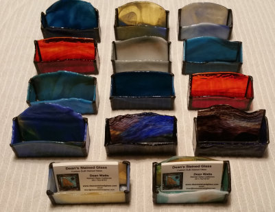 Stained glass business card holders