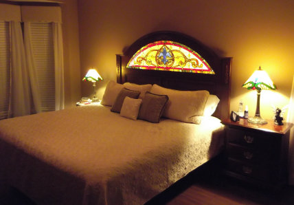Stained Glass Headboard - after glass installation